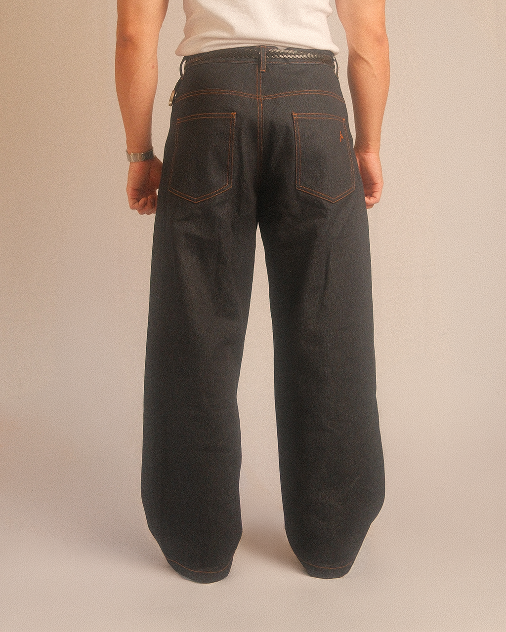 denim wide pants - selvedge blue