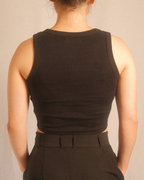 essentials ribbed tank (for her) - black