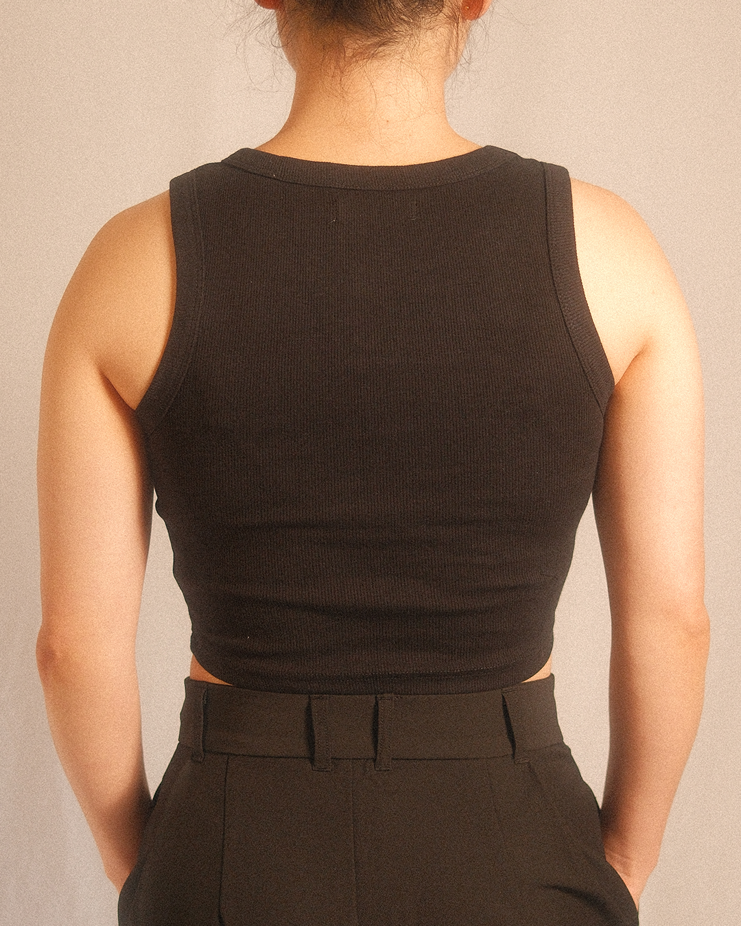 essentials ribbed tank (for her) - black