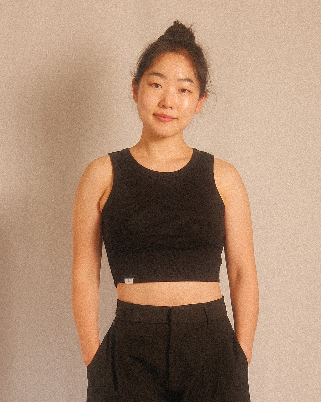 essentials ribbed tank (for her) - black