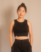 essentials ribbed tank (for her) - black