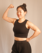 essentials ribbed tank (for her) - black