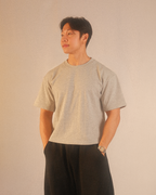 essentials boxy tee - grey
