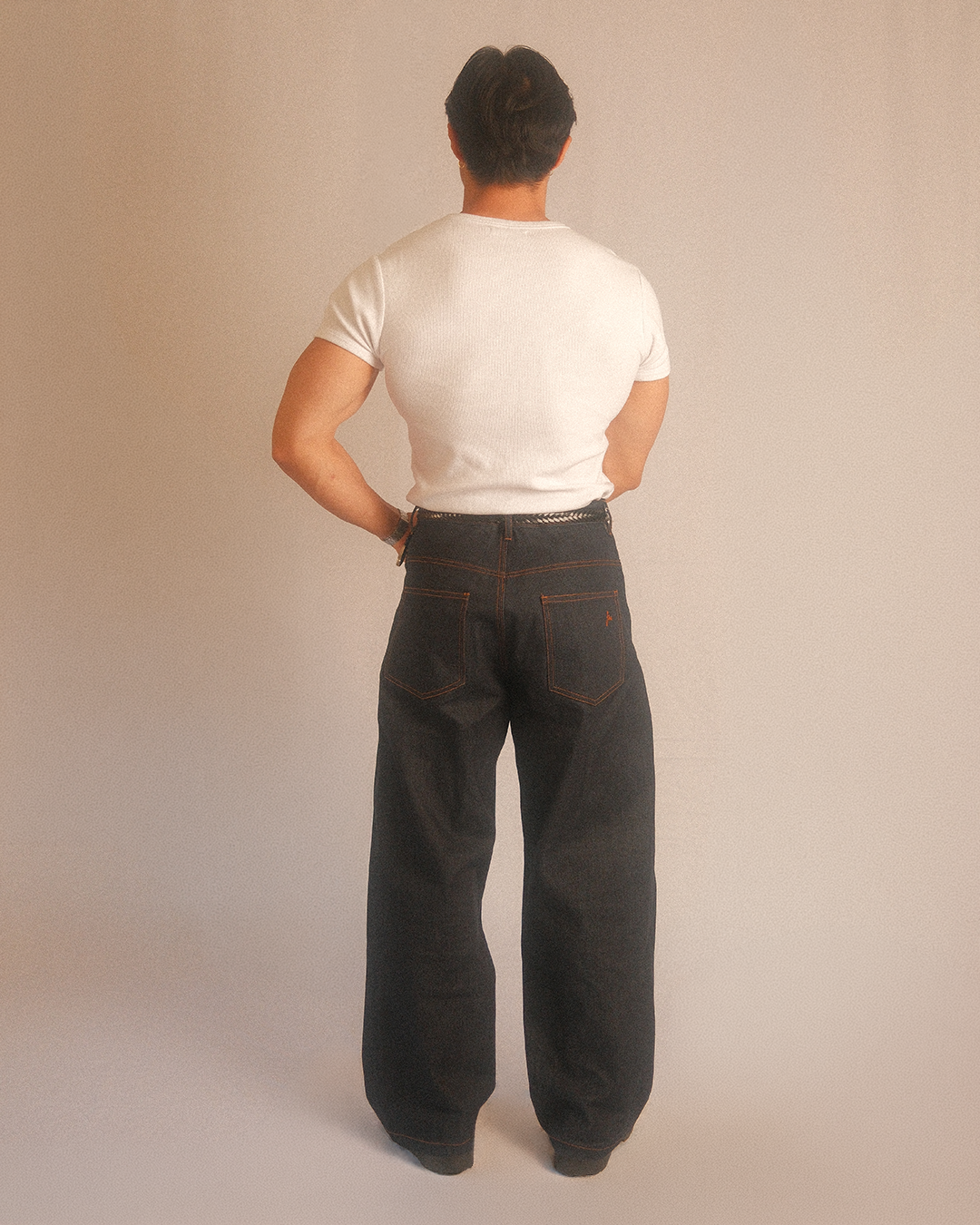 denim wide pants - selvedge blue