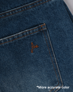 denim wide pants - casual blue