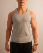 essentials ribbed tank - grey