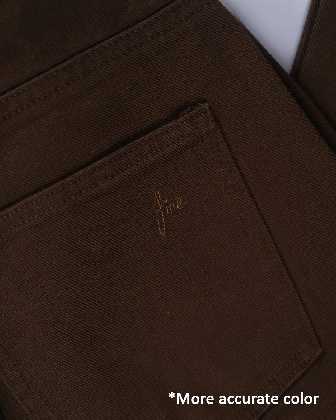 denim wide pants - oak brown