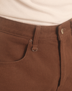 denim wide pants - oak brown