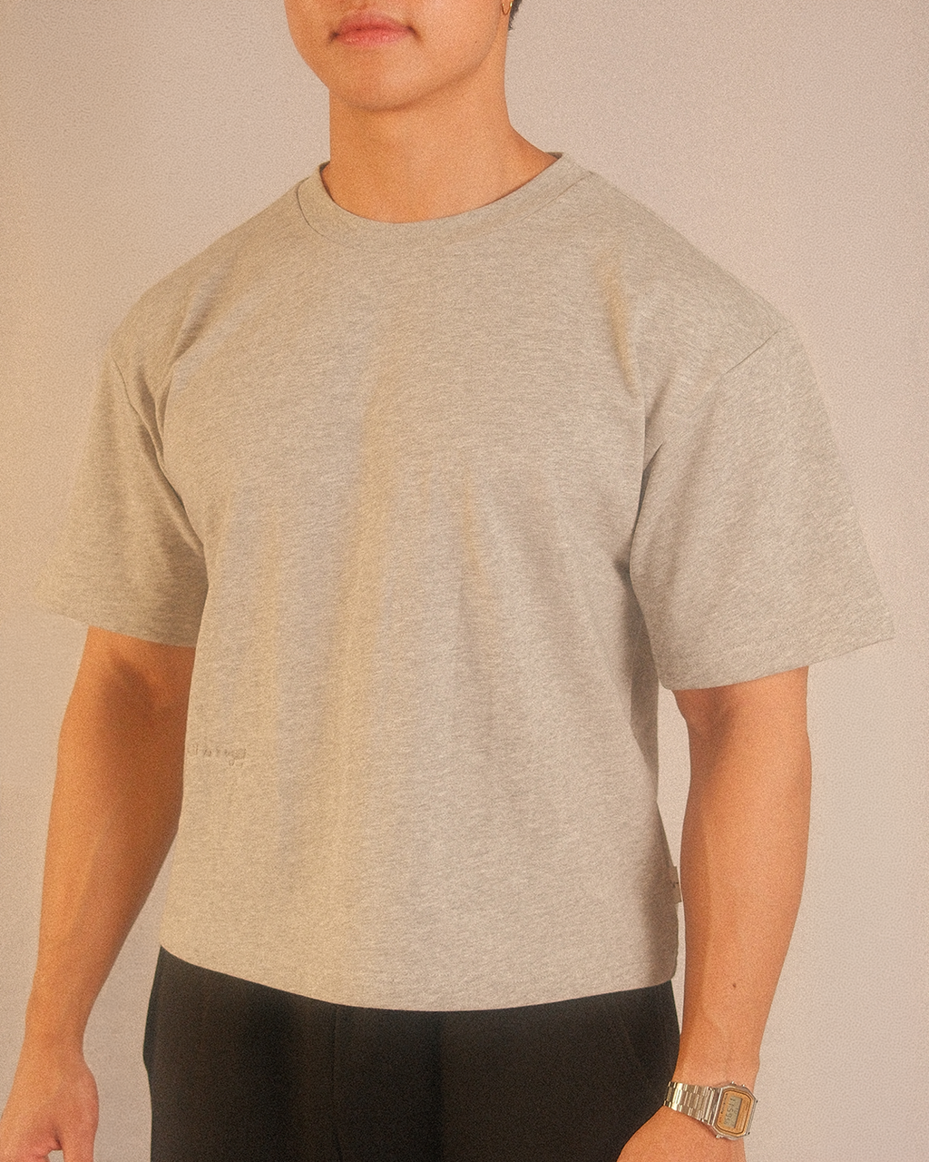 essentials boxy tee - grey