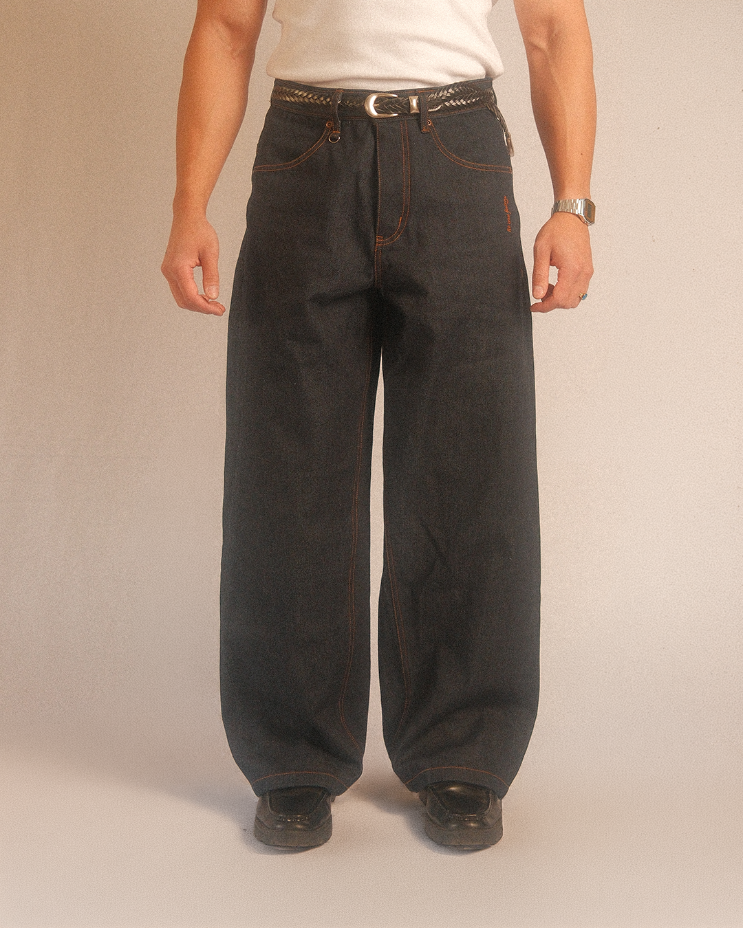 denim wide pants - selvedge blue