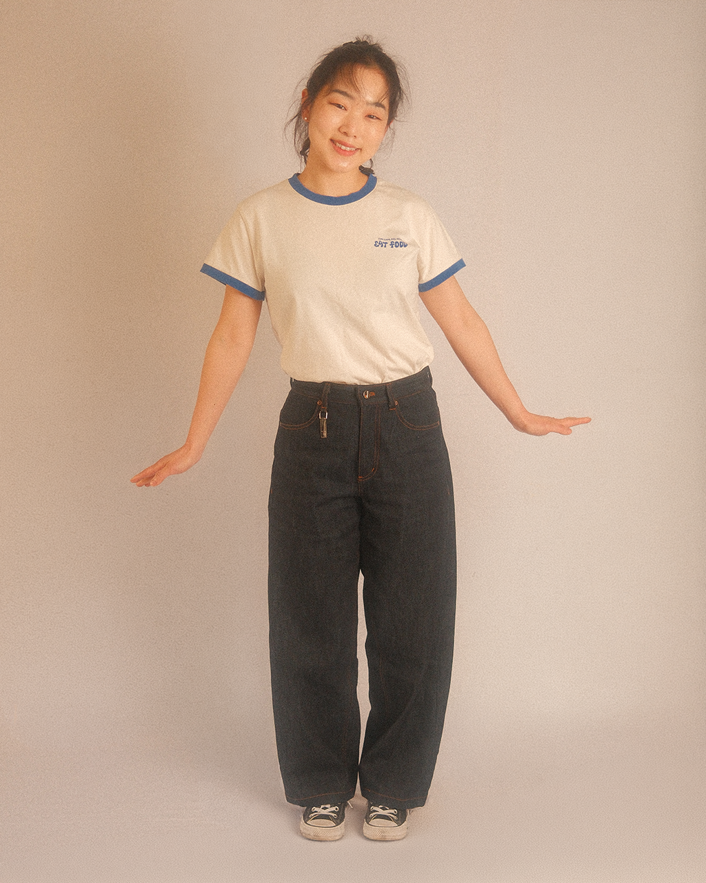 denim wide pants - selvedge blue